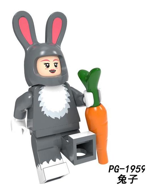 Cartoon Nette Tiere Pumpen Serie Kaninchen Kuh Lebkuchenmann Katze Hund Dargon känguru hirsch Bausteine ​​Spielzeug