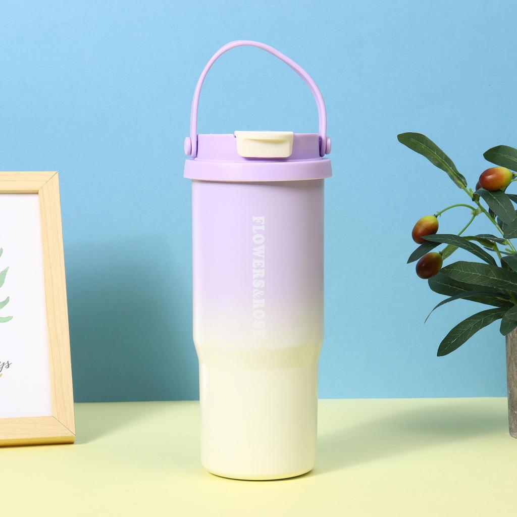 Stylish 316 Stainless Steel Insulated Cup - Portable Sports Water Bottle & Dual-Drink Straw for Outdoor Use