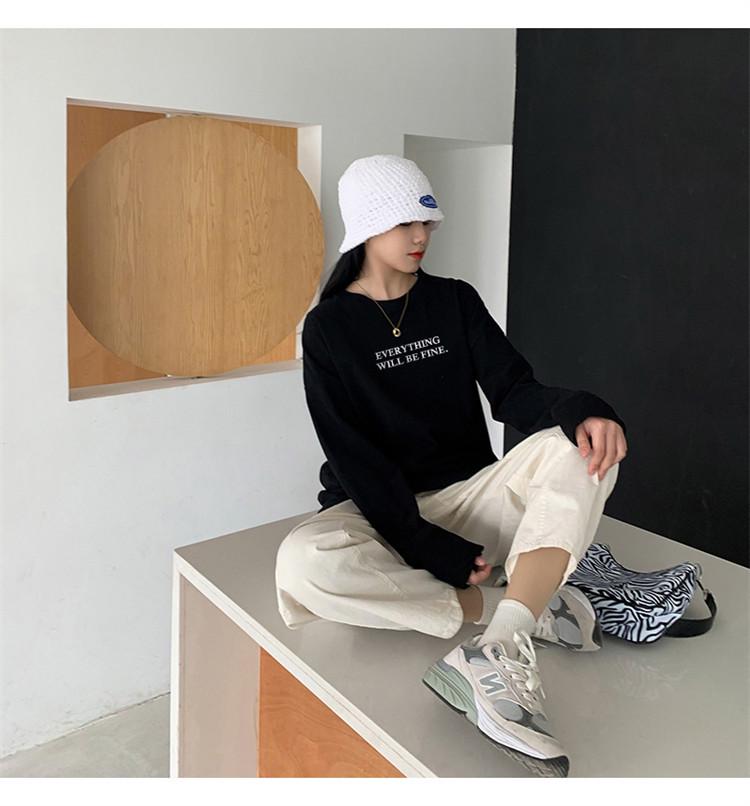 T-shirt Blanc Manches Longues pour Femme - Tendance 2026 Coton Pur Coupe Ample pour Printemps/Automne