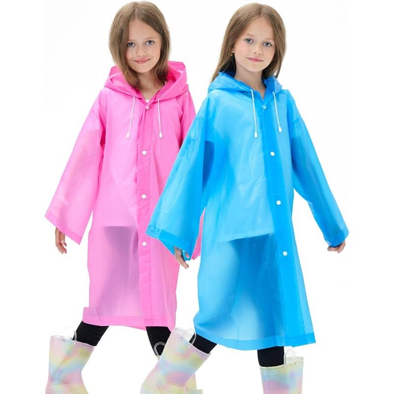 New 20PCS Thickened Children's Raincoat EVA Clothes Outdoor Waterproof Suit Children Transparent Travel Waterproof Raincoat