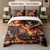 Attack On Titan 3Pcs Bedding Set, Personalized Custom Name Text, 1 Duvet Cover & 2 Pillowcases For Bedroom