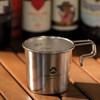 Four Outdoor Stainless Steel Sierra Cups with a Storage Bag Picnic Tableware Portable Barbecue Hiking Camping Cup Picnic Cookware