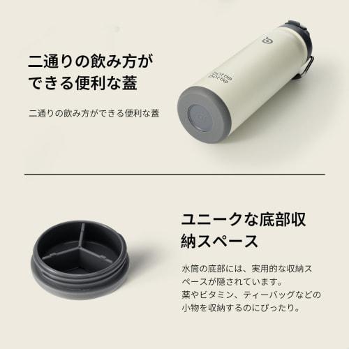 BOTTLE BOTTLE Water Bottle, 650ml, Kids' Water Bottle with Straw, Direct Drinking, Insulated Water Bottle with Bottom Storage, 2-Way Lid, Vacuum Insul