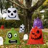 Sacs Feuilles d'Halloween, 24 x 30 pouces, Sacs de Décoration de Fête à Haut Plat, Sacs Poubelles Feuilles Amusants et Festifs Pack de 10