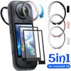 5in1 for Insta360 X5 Optical Glass Rotating Lens Camera Protector Screen Protector Kit HD Anti-scratch Films for Insta 360 X5