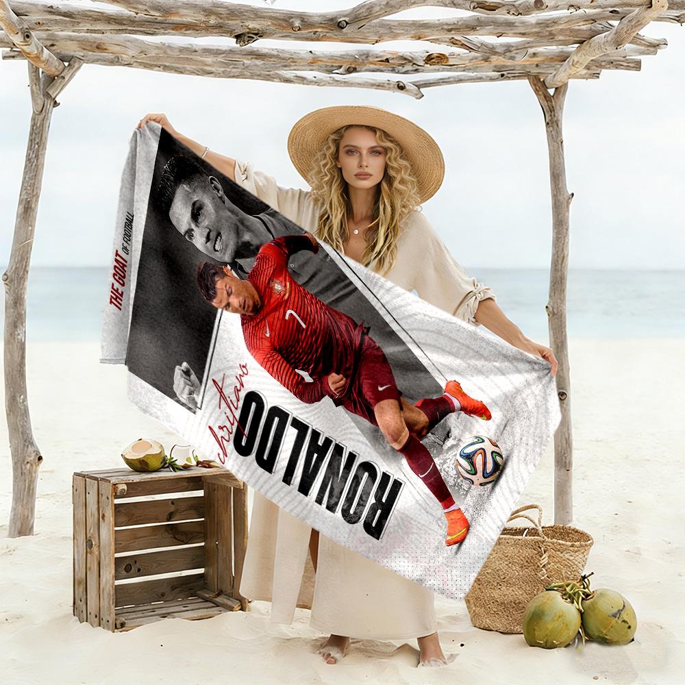 Cristiano Ronaldo's Legacy Beach Towel Super Soft Microfiber Quickdry Fabric Comfortable Lightweight