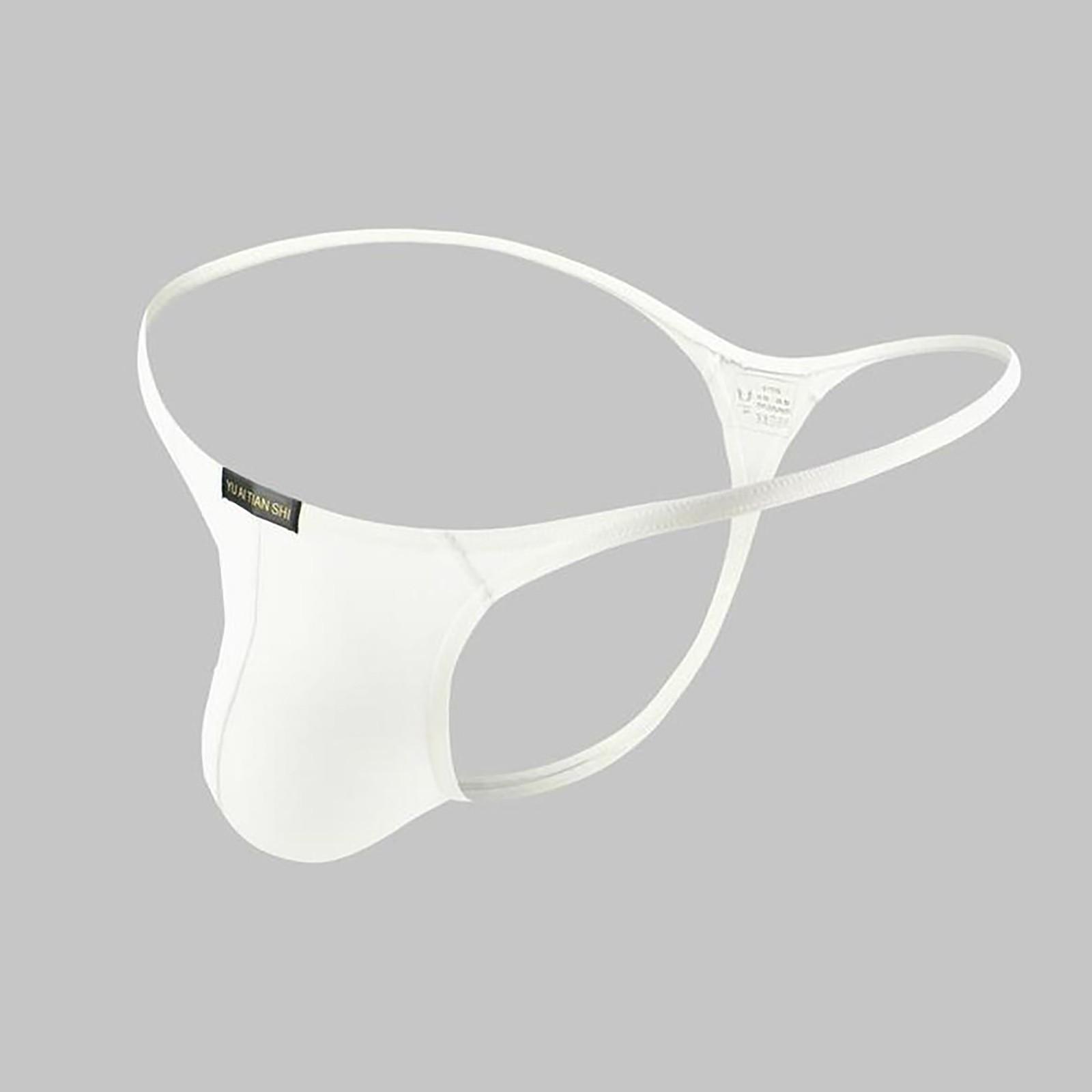 Men s Underwear Sexy Thong Color Low Waist Panties Lingerie M белый