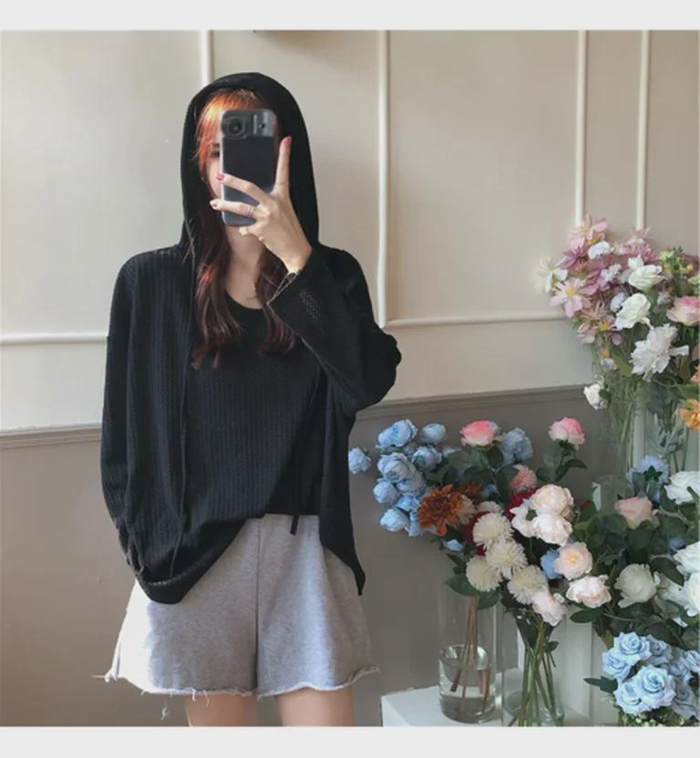 2025 Korean-Style Oversized Hooded Sweater - Women's Trendy, Lightweight, Long-Sleeve Pullover for Spring and Autumn