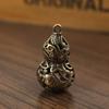 Brass Two-color Primary Color Hollow Pisces Gourd Key Car Pendant Pendant Ring Stall Explosion Unisex