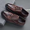 Luxury Men's Brogue Shoes Men Shoes Casual Formal Business Leather Shoes Men Brown Wedding Shoes Italian Dress Banquet Shoe