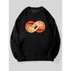 Men'S BA To FUTURE Pattern Casual Crewneck Sweatshirt, Daily Casual Wear, Flat Print Crewneck Style.