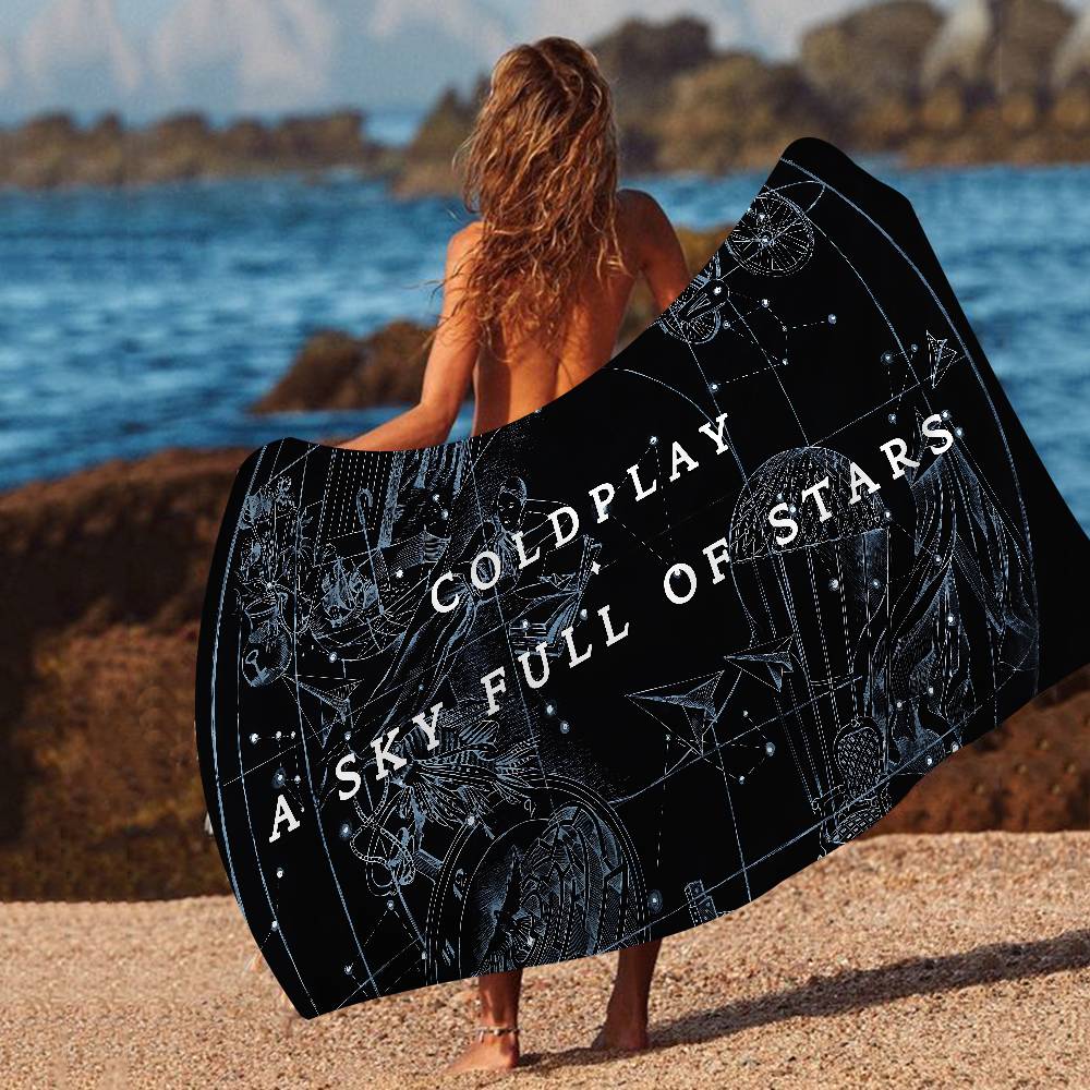 Известный винтажный пляжный полотенце из микрофибры для группы C-Coldplay, впитывающее, быстросохнущее, мягкое, для йоги, плавания, альпинизма
