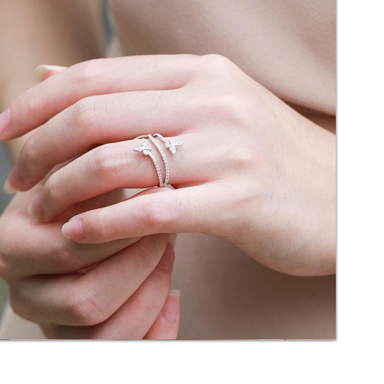 Japan and South Korea Version of The Minority Design Butterfly Ring Woman Fold Tinfoil Closed Ring Small Fresh Luxury