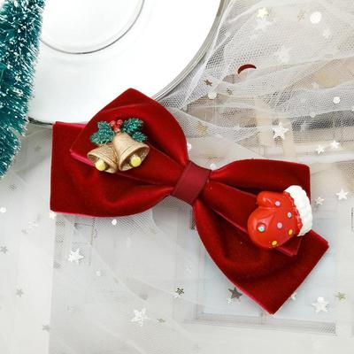 Red Velvet Christmas & New Year Hair Clip - Japanese Korean Style Hair Accessory, Ponytail Clip, Hairpin Gift for Women