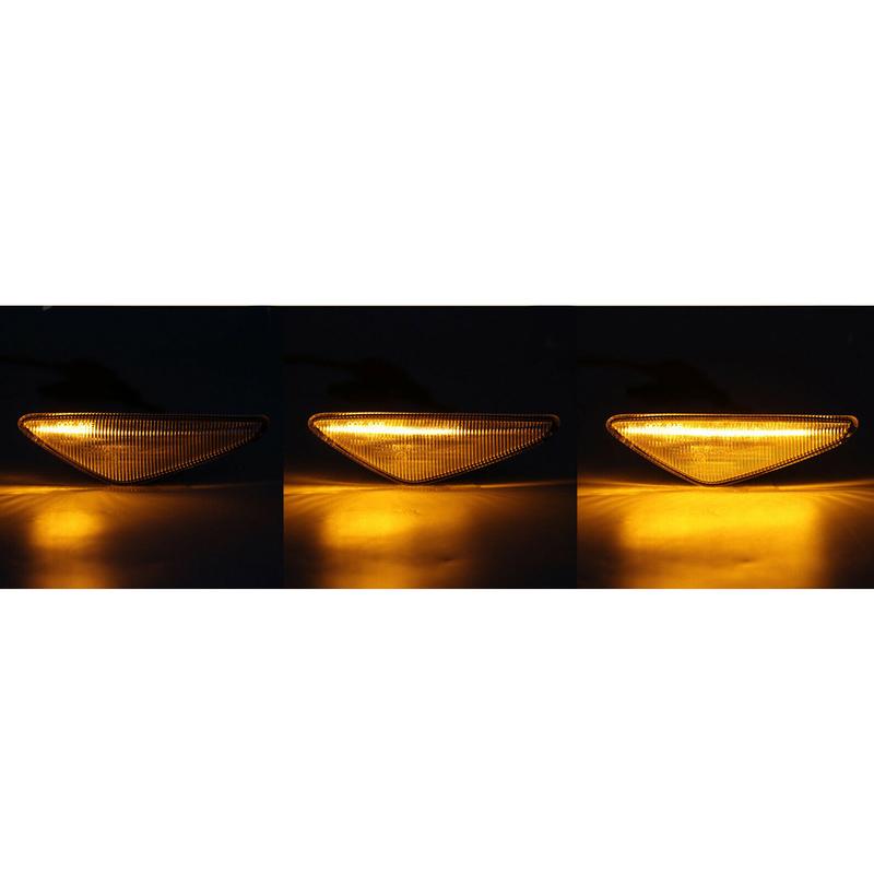 63136920731 63136920732 1 Pair Black Lens Sequential LED Fender Marker Light Fit For BMW E46 325Ci 330Ci Convertible 2004-2006
