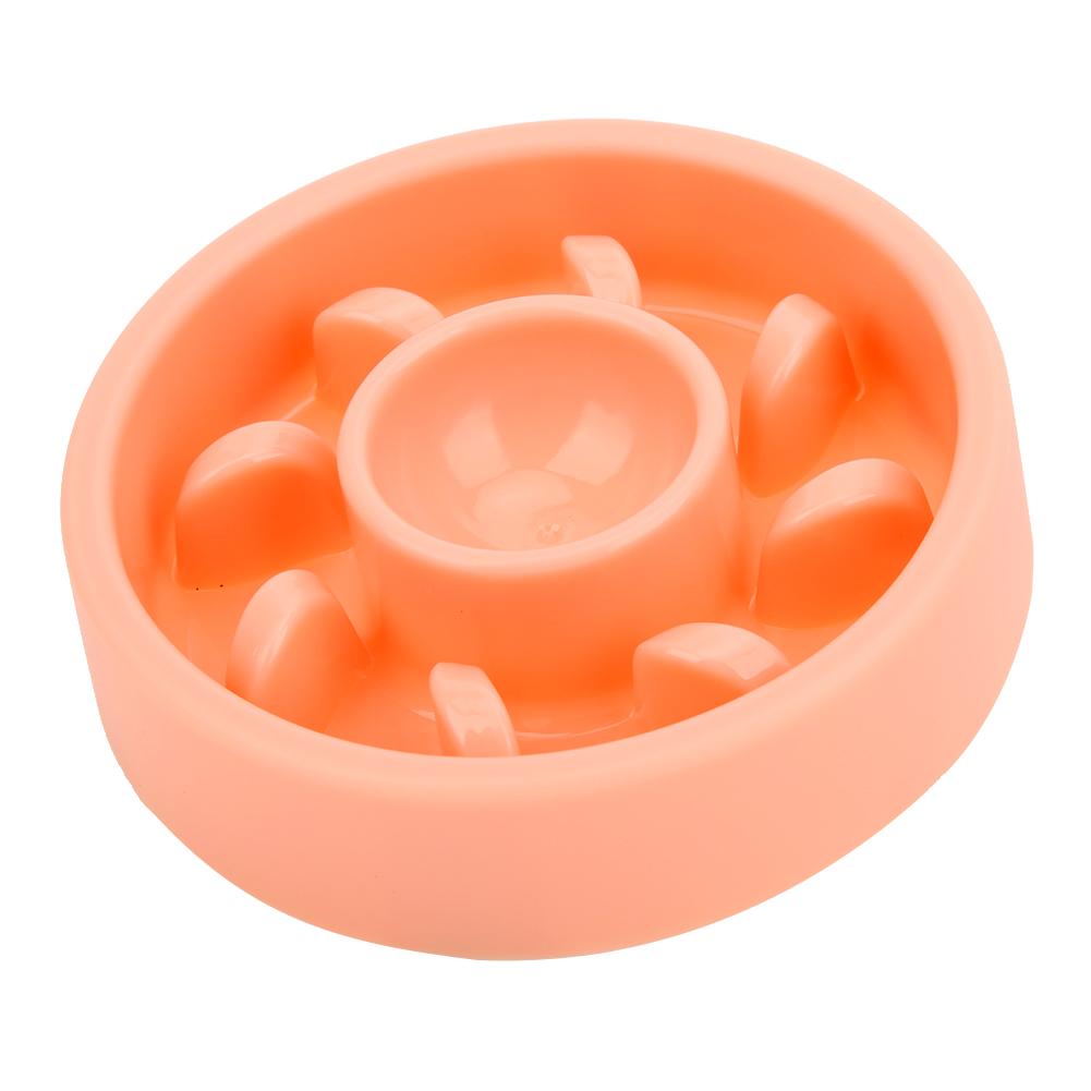 Plastové vynikající protiskluzové dno pro domácí mazlíčky proti udušení Potřeby pro pomalé krmení pro psy a kočky(Korálově růžová )