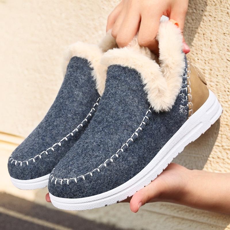 Fashion Cotton Women's Winter Boots with Thick Velvet Snow Boots Short Fashionable and Warm Cotton Boots Cheap Shoes Clearance