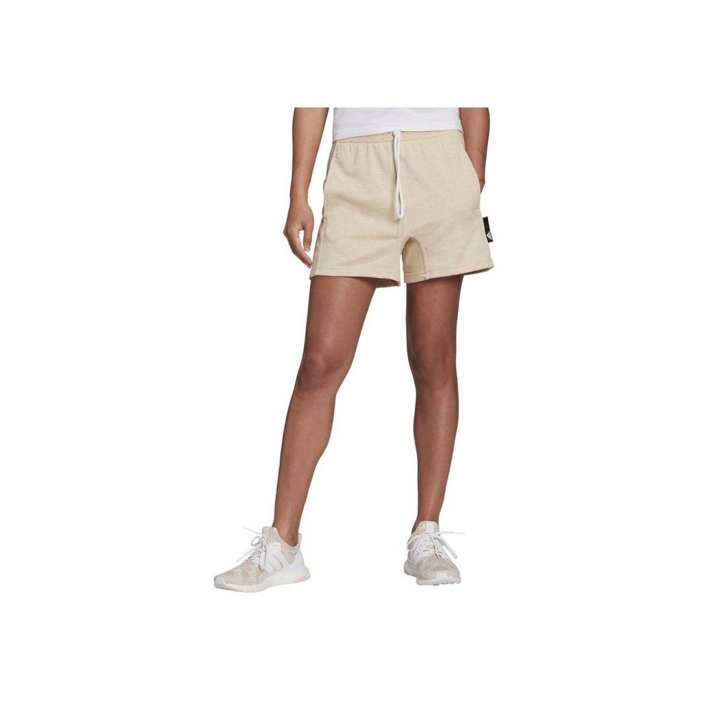 Adidas Pantaloni scurți sport Studio Lounge pentru femei, culoare bej-mel, stil streetwear pentru femei HE3092