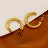 Minimalist Geometric C-Shaped Earrings - Trendy Stainless Steel Accessories for Women