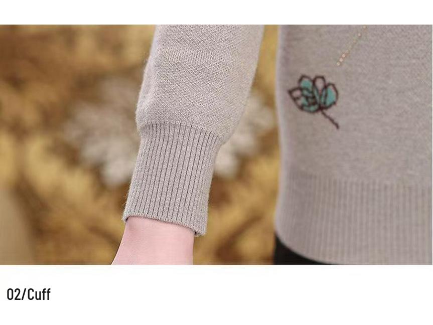 Middle-aged & Plus Size Warm Wool Sweater - Thick, Loose Fit for Moms