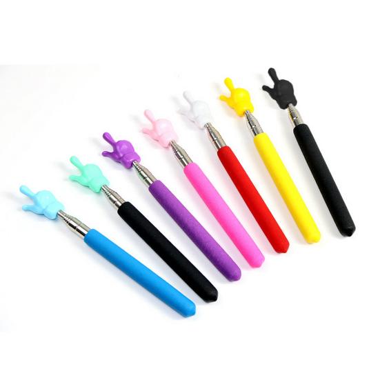 Retractable Pointer Colored Teacher Finger Design Non-slip Handle Stainless Steel Telescopic Rod Guiding