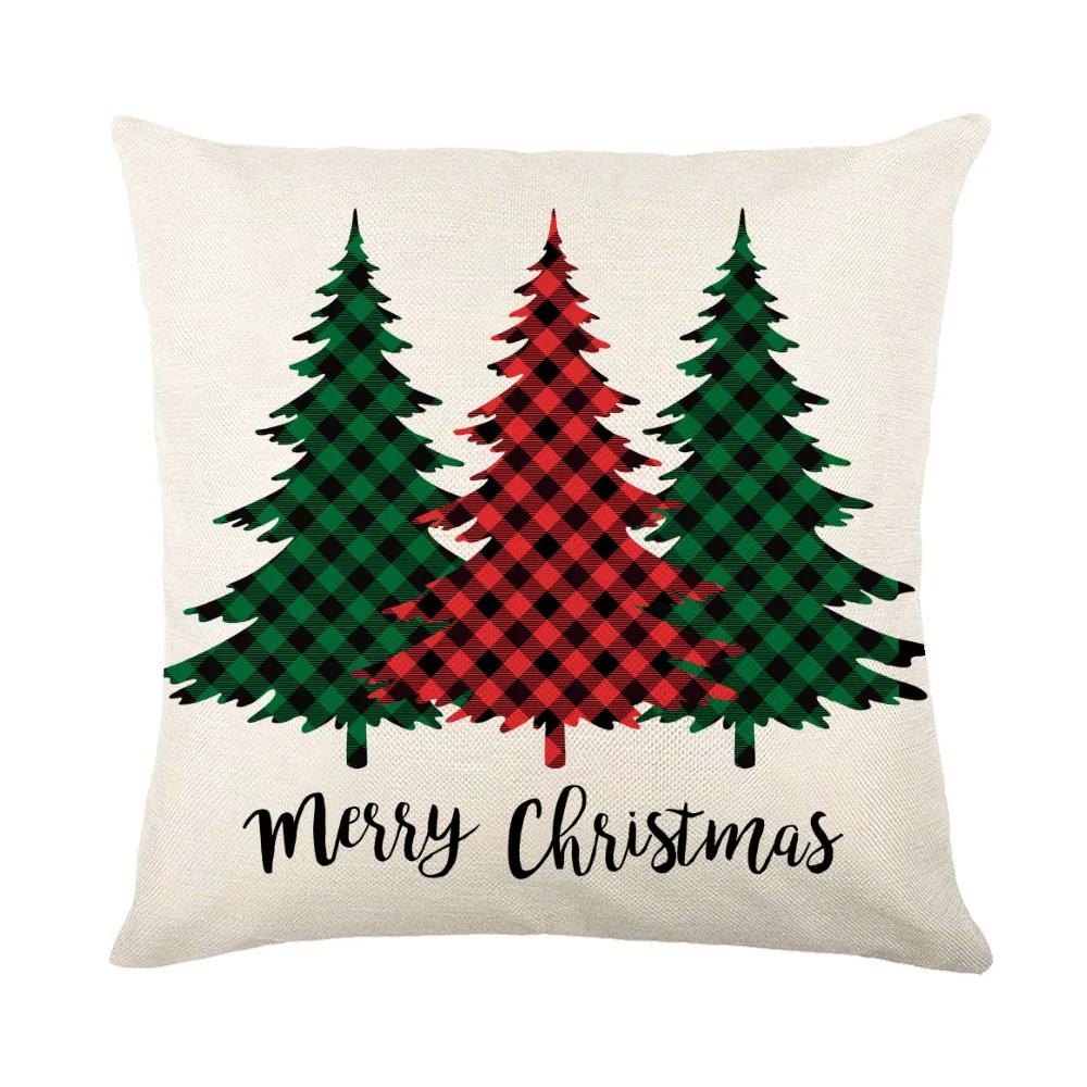 New Christmas Pillow Printed Simple Holiday Pillow Cover Home Sofa Pillow Pillowcase Cushion Wholesale