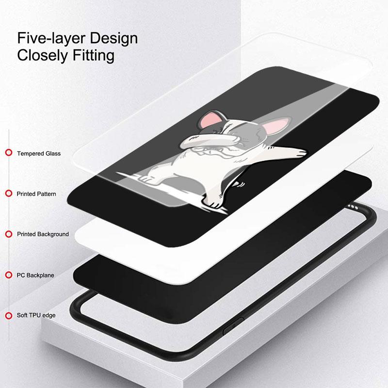 Dog Cute Animal Glass Case For Samsung Galaxy S22 S20 FE S21 Plus Phone Cover S10 5G S9 Note 20 Ultra 10 Lite Shell