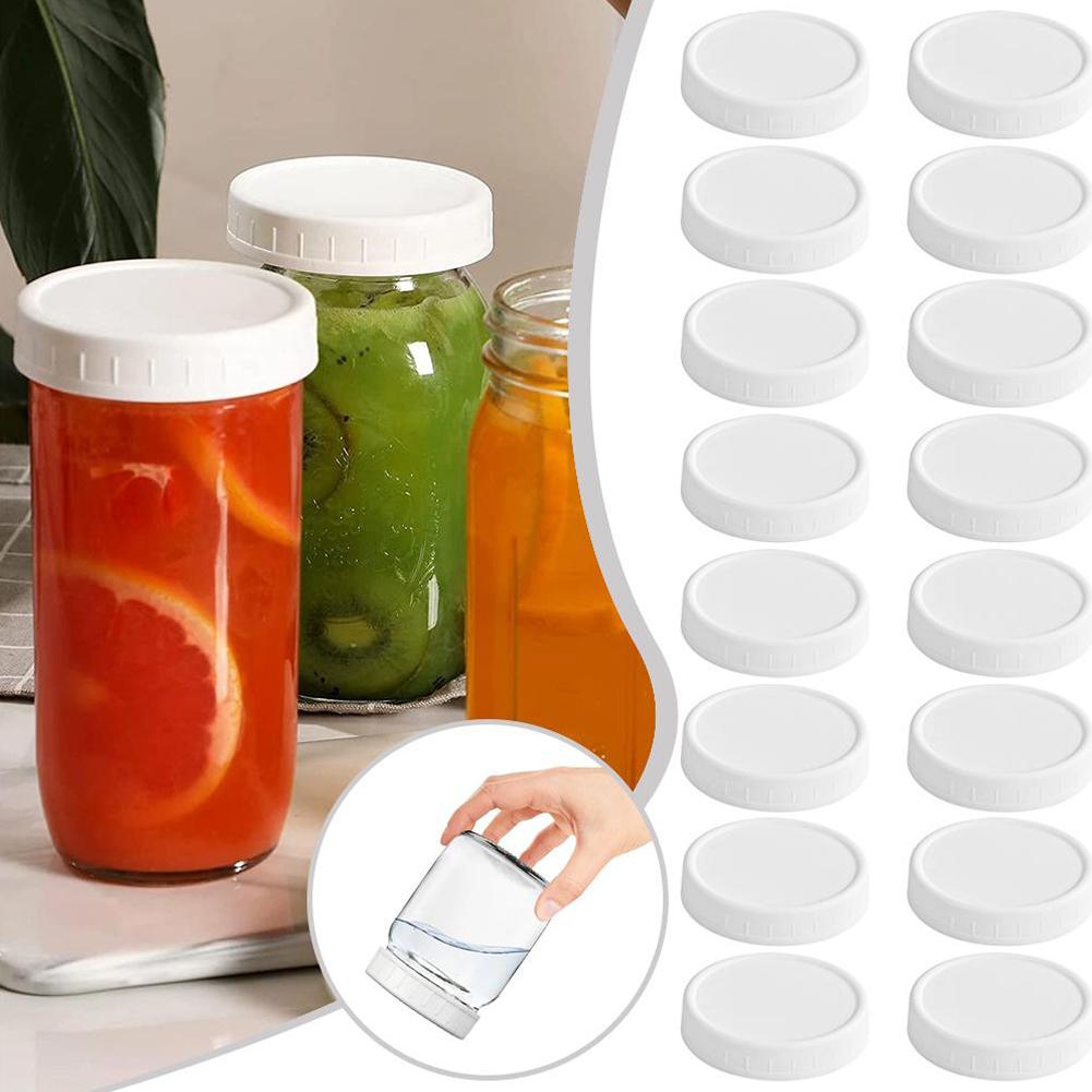 16 Pezzi 86mm Coperchio in Plastica PP per Vaso Mason a Bocca Larga Coperchio Ermetico a Tenuta Stagna Coperchio con Beccuccio Buona Tenuta Strumento da Cucina Gadget