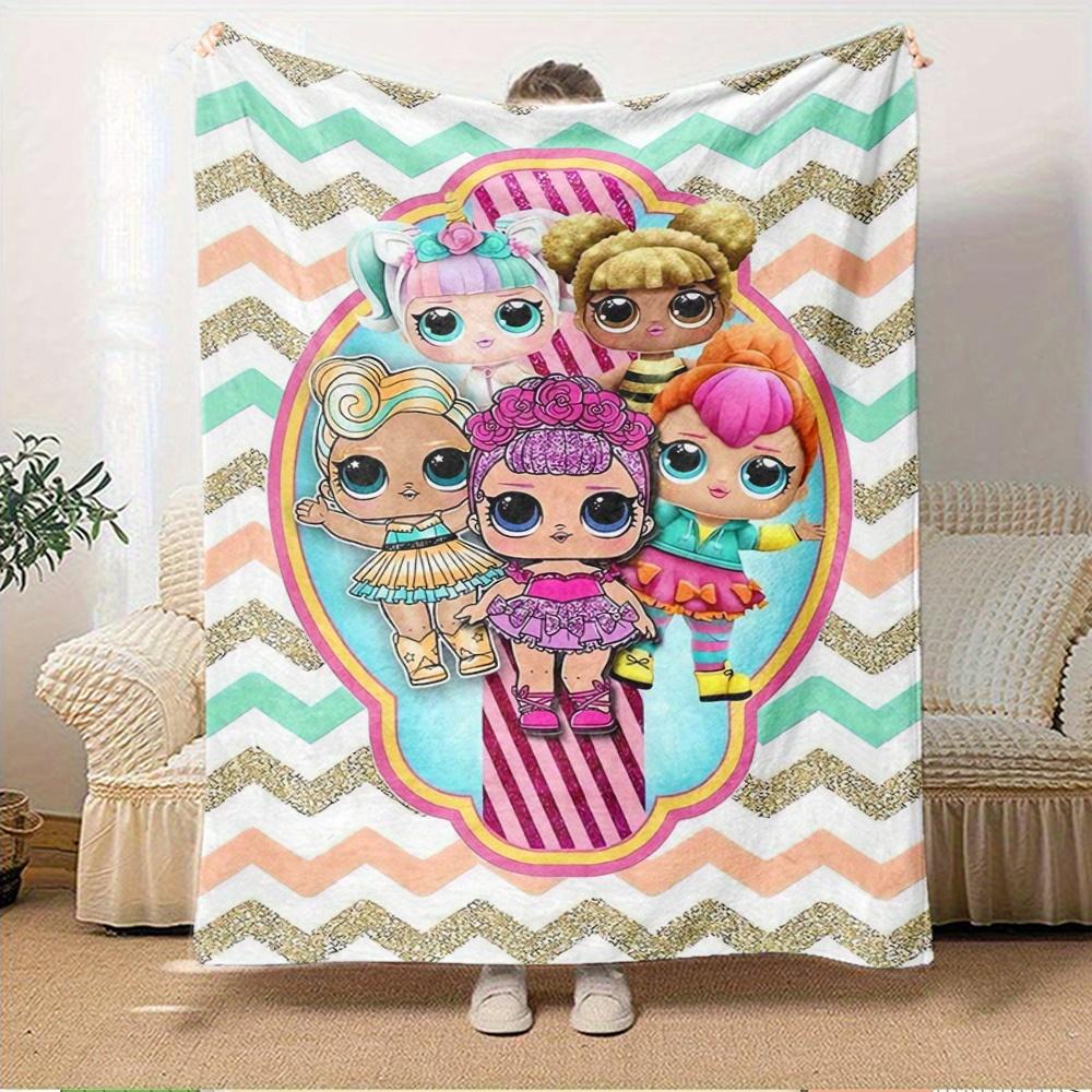 

1pc Flannel Throw Blanket, Dolls,Fashion,BingPattern Printed Blanket, Warm Cozy Soft Blanket For Couch Bed Sofa Car Office Camping Travellin 150x180cm