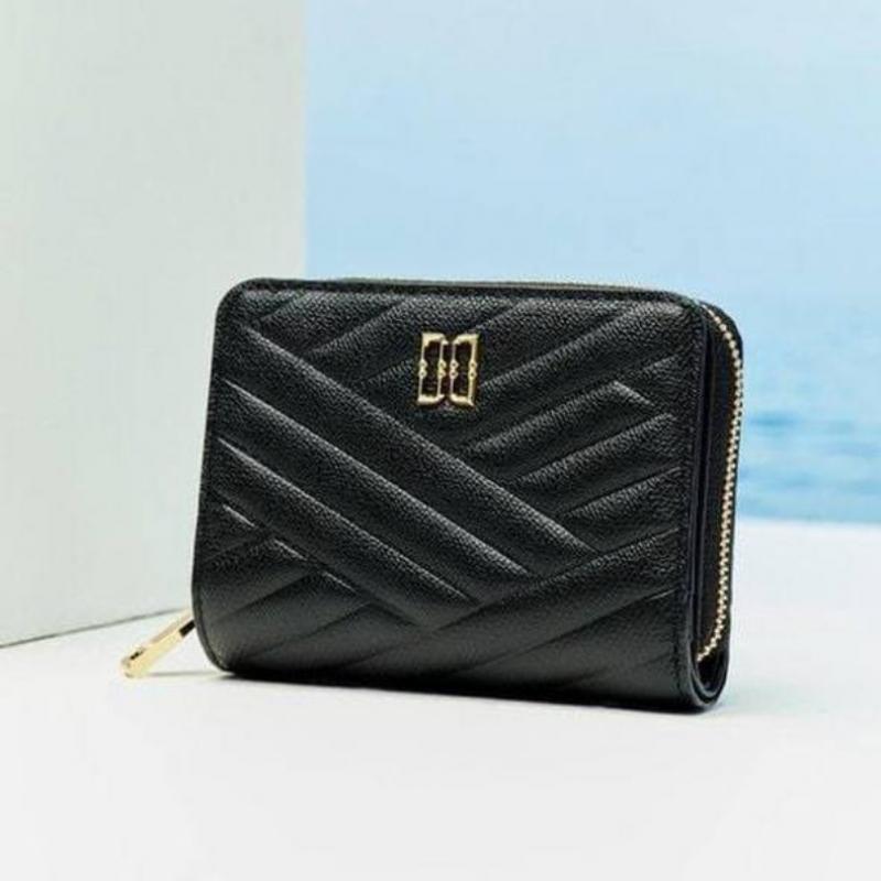 Daks Black Carlisle Embossed Leather Golddd Zipper 2 Fold Wallet Dcwa6e216bk