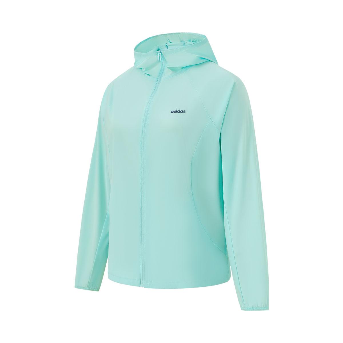 

Adidas Casual Hooded Zipper Fashion Jacket Women Jackets Light-Blue JL8235 L