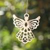 2PCS Angel Wing Hanging Suncatcher Religious DIY Metal Wind Chimes Spinner Connector Pendant Mirror Garden Decor Bird Deterrent