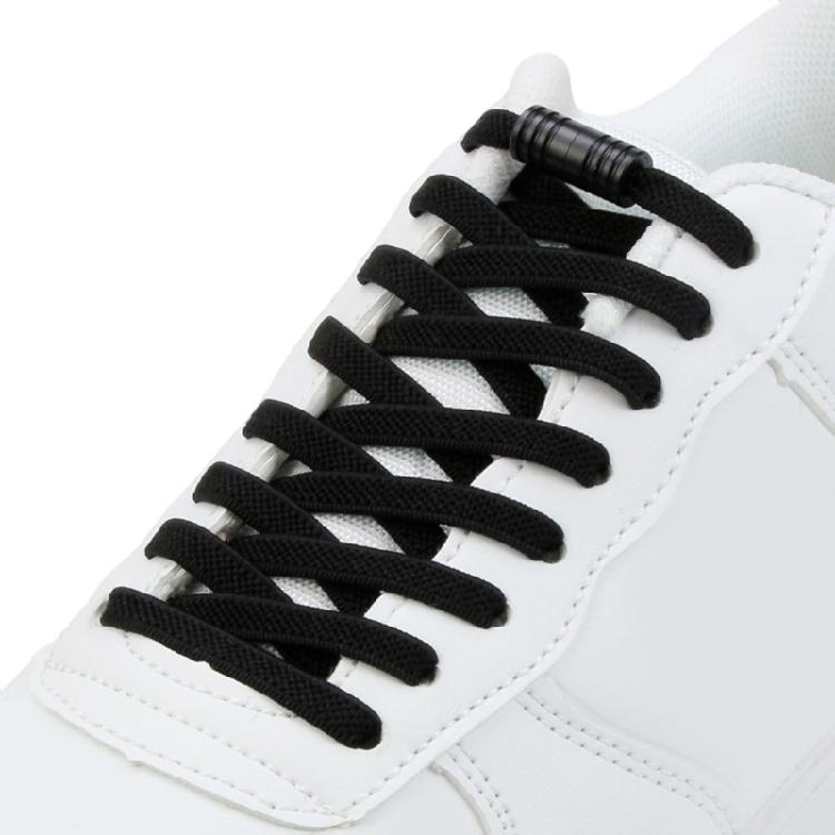 Metall-Aglets Elastische Schnürsenkel Strapazierfähig Abriebfest Schuhbänder Einfache Montage Perfekt Für Kinder Erwachsene Senioren