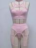 Women's Underwear Sexy Lace Mesh Patchwork Bra And Panty Lace Mesh Perspective Exotic Short Sets Backless Wrap Chest Charm K8OV