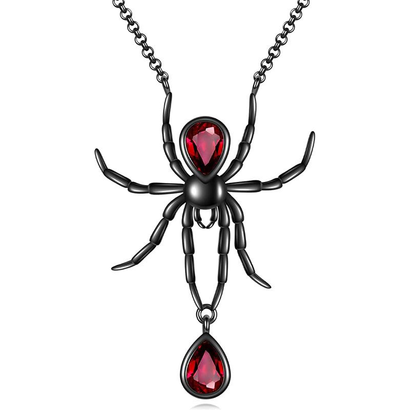 New European and American Halloween Spider Pendant Necklace Fashion Style Exaggerated Gothic Style 60CM