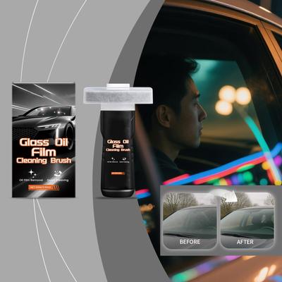 Glass Oil Film Cleaning Brush, Car Window Glass Decontamination, Cleaning, Maintenance, Clear.