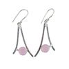 Rose Chalcedony Gemstone 925 Sterling Silver Jewelry Earrings 1.45" For Women EE-66-12