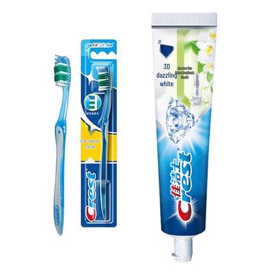 Crest Soft Bristle Toothbrush & 3D White Jasmine Tea Toothpaste Set