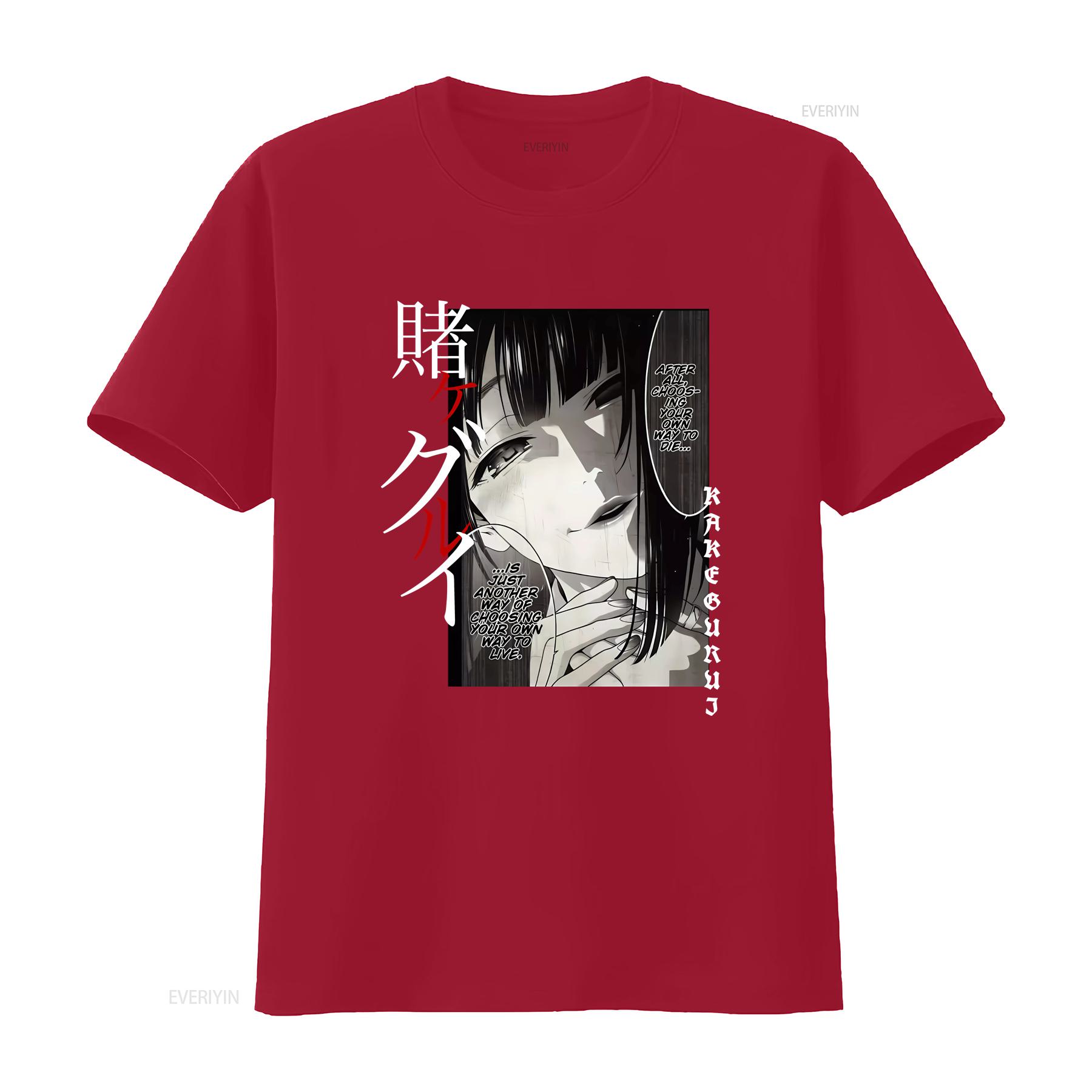 

Kakegurui Choosing Your Own Way To Die T Shirt US vintage Washed graphic designer clothes homme Casual Unisex Stylish S