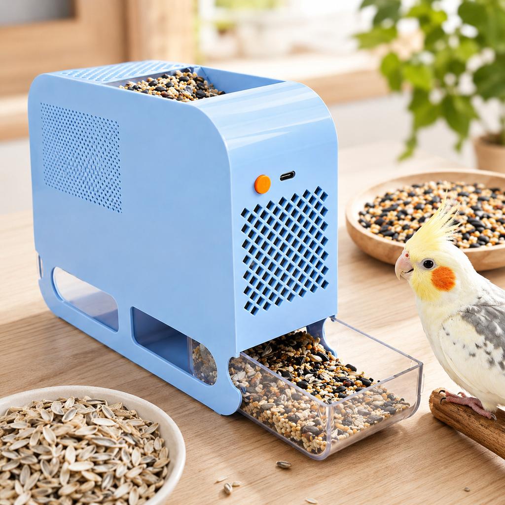 Bird Seed Husk Separator with Chaff Remover Blower and for Bird Food Mixing