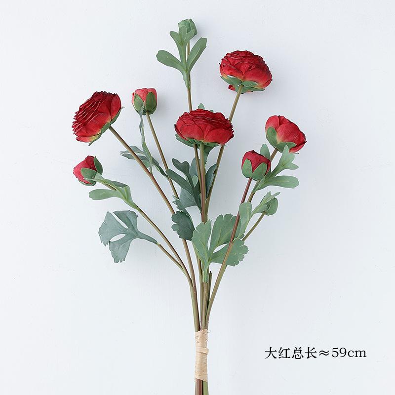 Simulation 3-branch Bundle Peony 9-head Dew Lotus Fake Flower Home Decoration Ornament