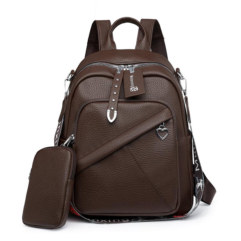 Large Capacity Soft Leather Backpack Women's Multifunctional Shoulder Bag