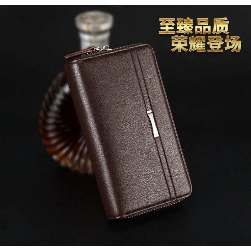 Men's Handbag European American Business Large Capacity Double Zipper