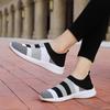 Light Women's Running Sports Shoes Breathable Mesh Knitted Walking Shoes Soft Flats Slip-on Casual Sneakers