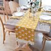 Boho Burlap Yellow Table Runner Wear Resistant Stain-Resistant Machine Washable Summer