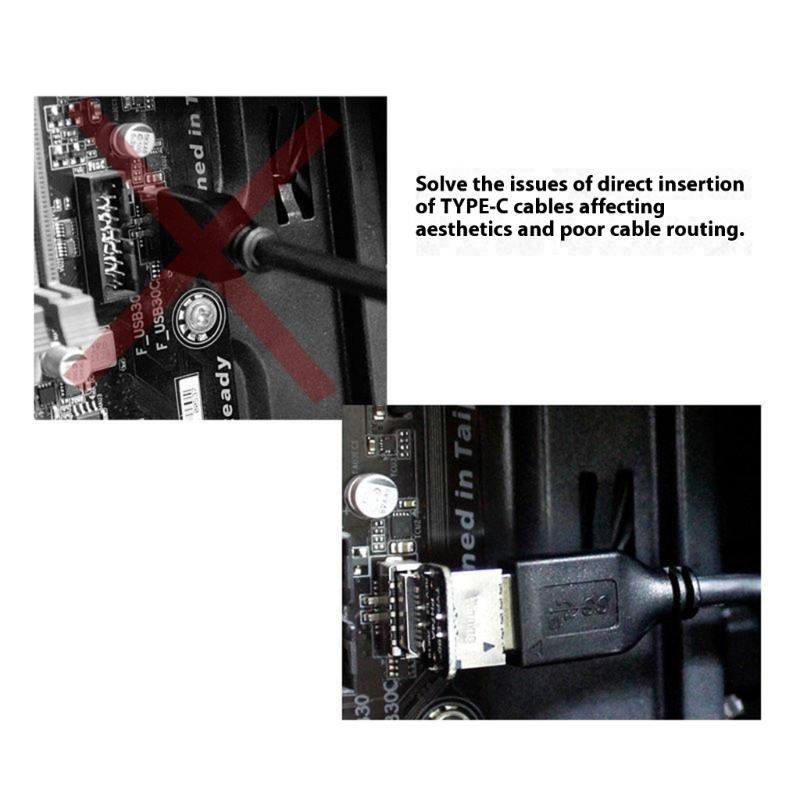 90 Degree Angled USB 3.2 Type E Internal Connectors Male And Female Port Adapter 20Gbps Transmission Motherboards Front Panel Installation