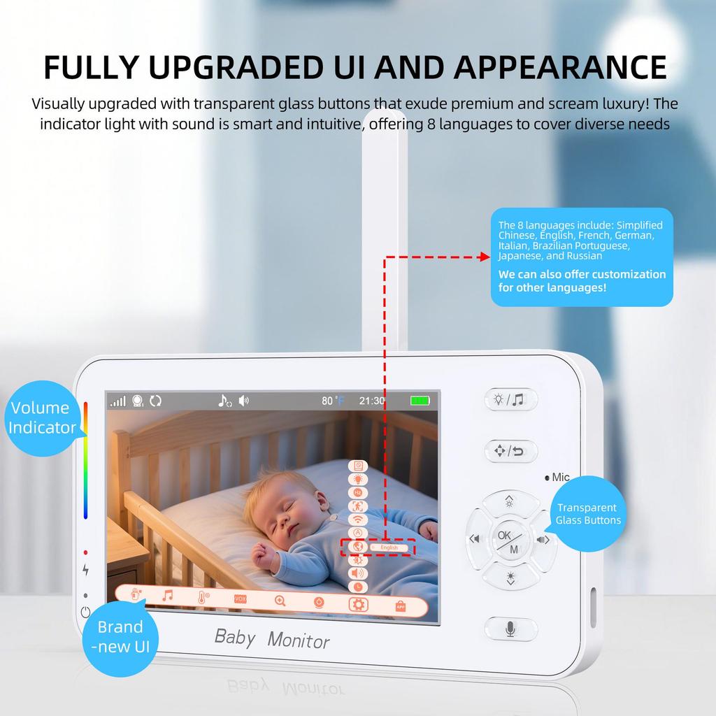 4.3-Inch 1080P HD Smart Baby Monitor with Two-Way Talk
