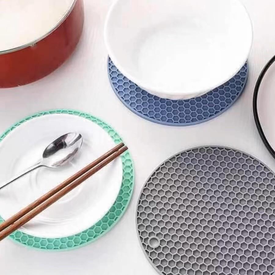Round Silicone Honeycomb Heat-Resistant Anti-Slip Trivet Pad