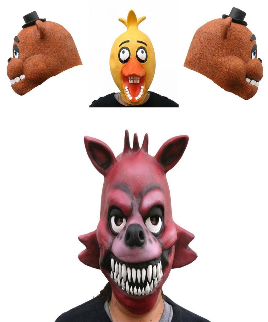 Five Nights At Freddy's Latex-Vollkopfmaske für Erwachsene im Freddy Chica Bonnie Foxy Stil