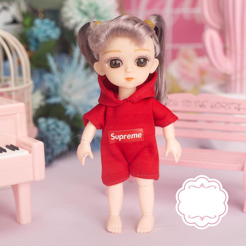15CM Mini Movable 13Jointed Doll Girls Toy 3D Big Eyes BJD Princess Full Outfits Dresses Collection Childrens Doll Gift